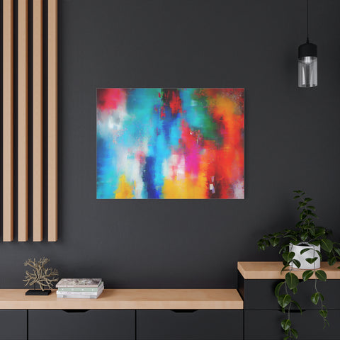 Vibrant Abstract Color Splash Matte Canvas Print