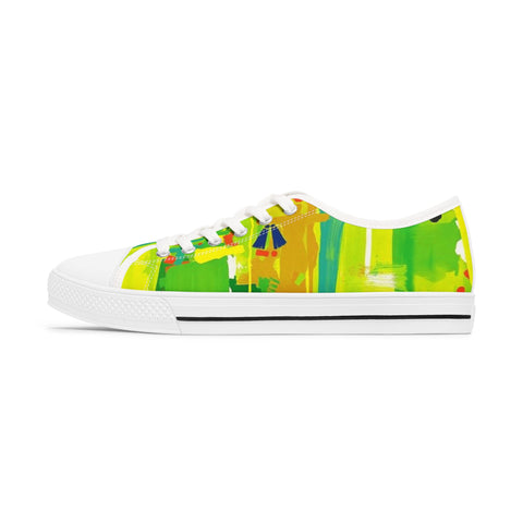 Women's Low Top Sneakers — Vibrant Tropical Abstract Print