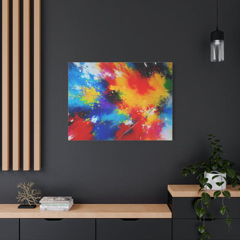 Abstract Color Splash Matte Canvas Print — Vibrant Stretched Wall Art