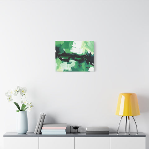Abstract Green Brushstroke Canvas Print