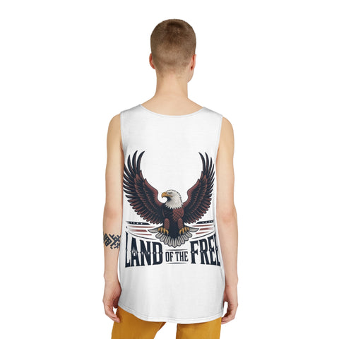 Patriotic Eagle Tank Top - "Land of the Free" Men's Sleeveless Shirt