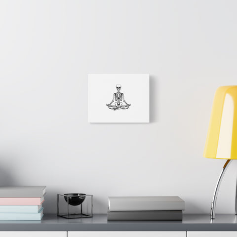 Yoga Skeleton Canvas Print — Meditating Skeleton Wall Art, Minimalist Gothic Home Decor