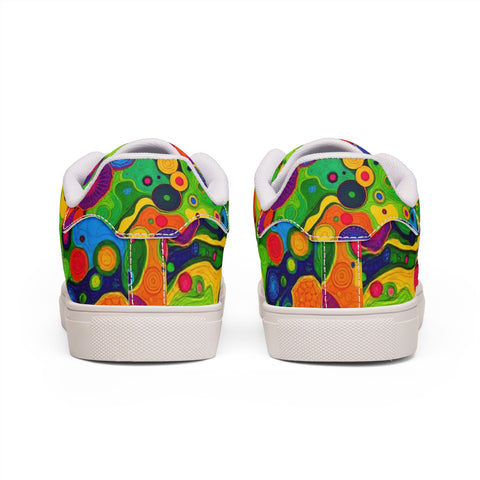 Psychedelic Retro Bubble Leather Sneakers
