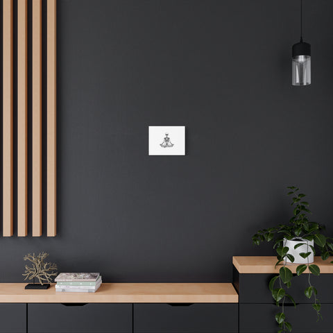 Yoga Skeleton Canvas Print — Meditating Skeleton Wall Art, Minimalist Gothic Home Decor