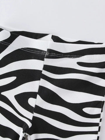 Children's Zebra Print Flare Pants