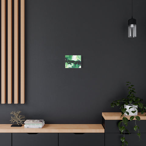 Abstract Green Brushstroke Canvas Print