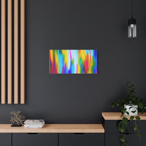 Abstract Rainbow Waves Matte Canvas Print — Vibrant Colorful Wall Art