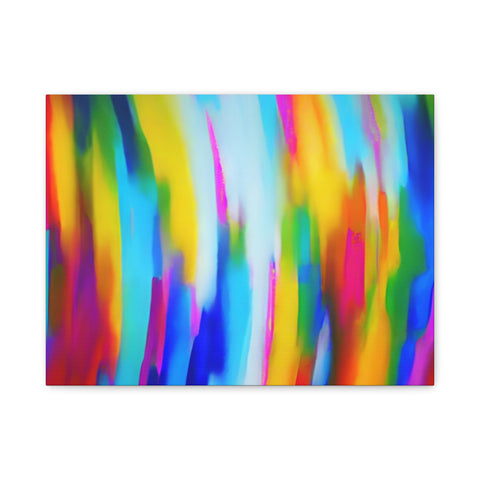 Abstract Rainbow Waves Matte Canvas Print — Vibrant Colorful Wall Art