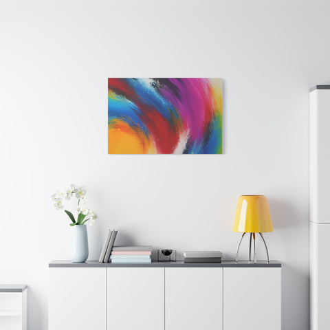 Abstract Rainbow Swirl Matte Canvas Print (Stretched)