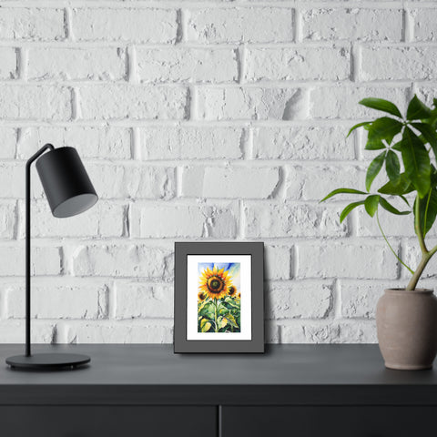 Sunflower Watercolor Framed Poster — Bright Botanical Wall Art
