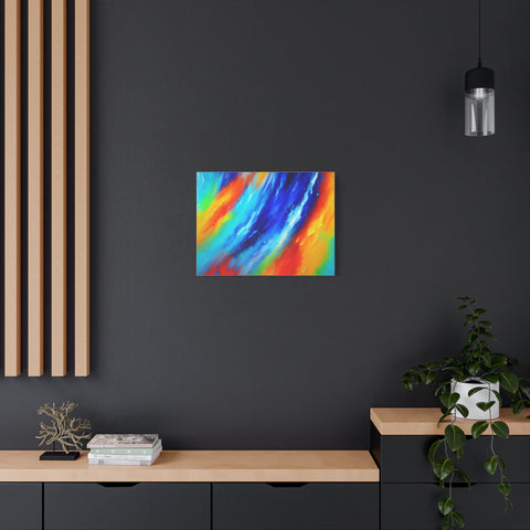 Abstract Rainbow Wave Matte Canvas Print — Vibrant Stretched Wall Art