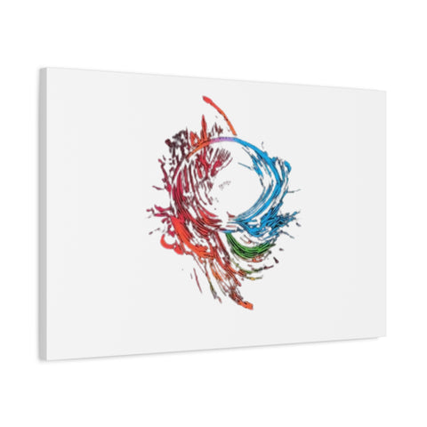Abstract Color Splash Canvas Print — Modern Watercolor Circle Art on Matte Stretched Canvas