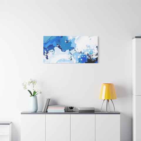 Abstract Blue Galaxy Canvas Print — Matte Stretched Wall Art