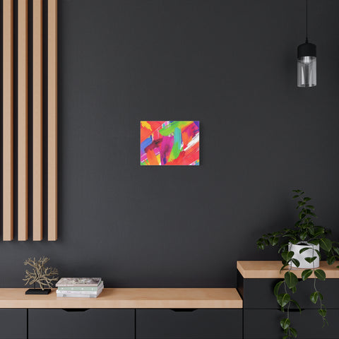 Abstract Rainbow Brushstrokes Matte Canvas Wall Art — Vibrant Stretched 1.25"