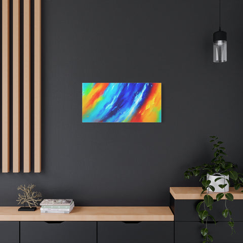 Abstract Rainbow Wave Matte Canvas Print — Vibrant Stretched Wall Art