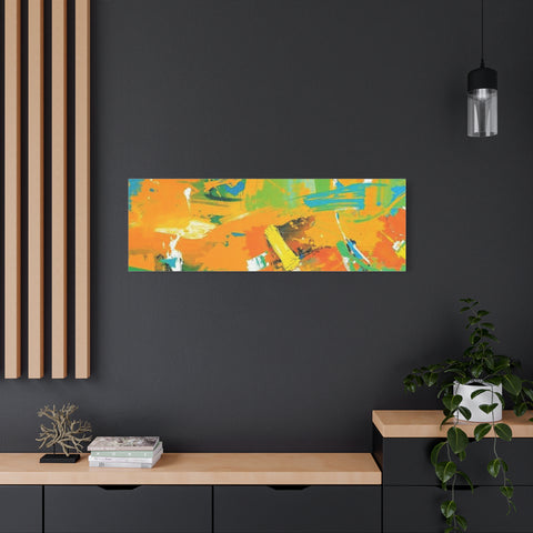 Abstract Orange & Green Canvas Art — Vibrant Modern Wall Decor