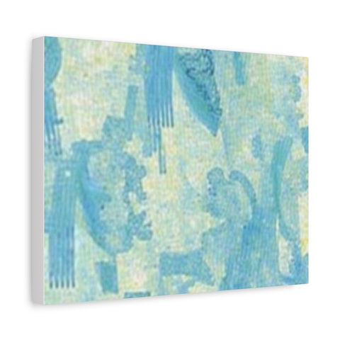 Abstract Aqua Brushstroke Canvas Print — Coastal Blue Wall Art