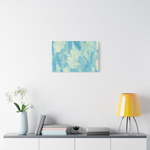 Abstract Aqua Brushstroke Canvas Print — Coastal Blue Wall Art