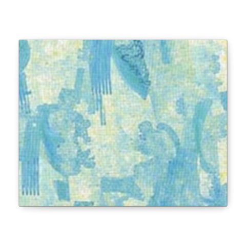 Abstract Aqua Brushstroke Canvas Print — Coastal Blue Wall Art