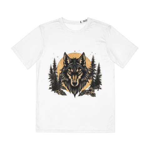 Wolf Head Tee — Forest Moon Graphic Men's Polyester T-Shirt