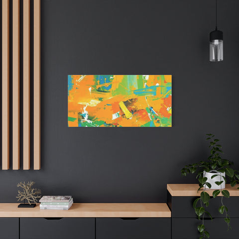 Abstract Orange & Green Canvas Art — Vibrant Modern Wall Decor