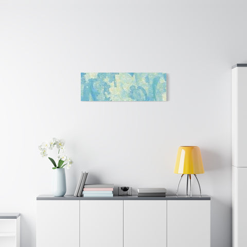 Abstract Aqua Brushstroke Canvas Print — Coastal Blue Wall Art