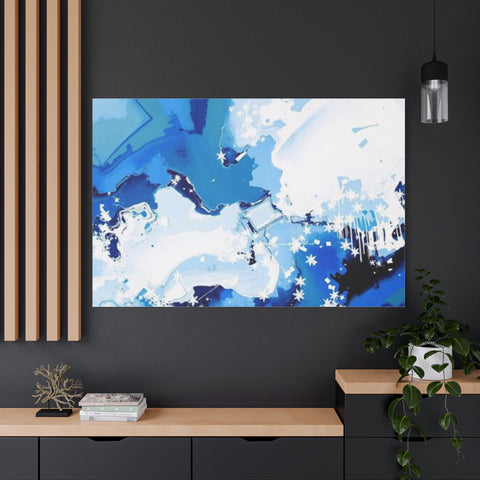 Abstract Blue Galaxy Canvas Print — Matte Stretched Wall Art