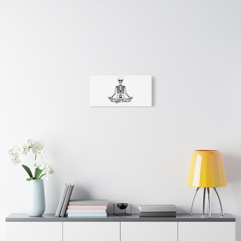 Yoga Skeleton Canvas Print — Meditating Skeleton Wall Art, Minimalist Gothic Home Decor