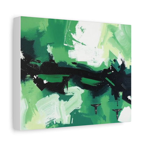 Abstract Green Brushstroke Canvas Print