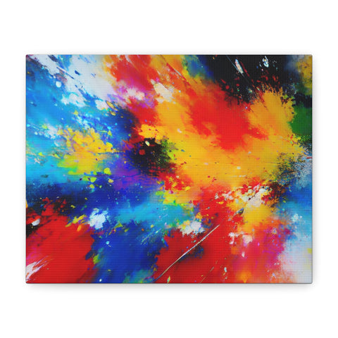 Abstract Color Splash Matte Canvas Print — Vibrant Stretched Wall Art