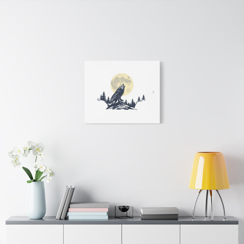 Howling Wolf Moon Matte Canvas Wall Art — Stretched 1.25"