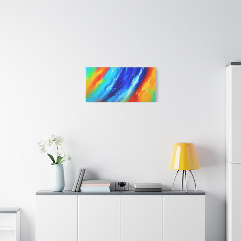Abstract Rainbow Wave Matte Canvas Print — Vibrant Stretched Wall Art