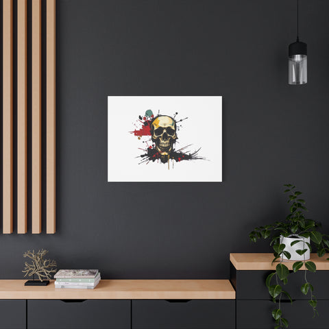 Skull Splash Art Canvas — Grunge Skull Wall Decor, Edgy Gothic Home Accent