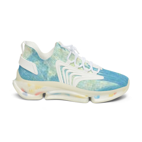 Women's Mesh Sneakers — Aqua Tie-Dye Breathable Athletic Shoes