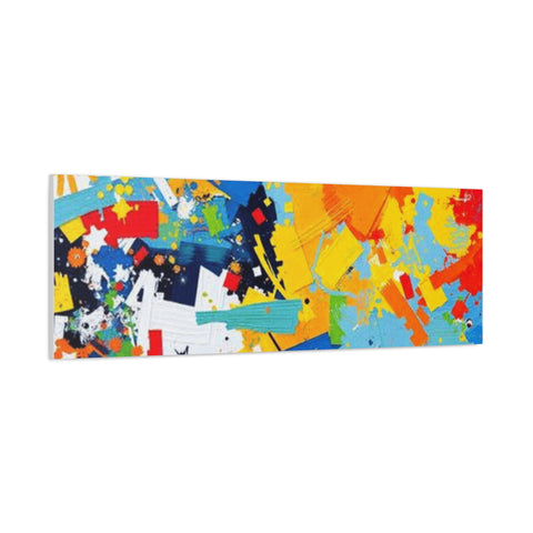 Abstract Splash Colorful Matte Canvas Wall Art – Vibrant Modern Stretched Print