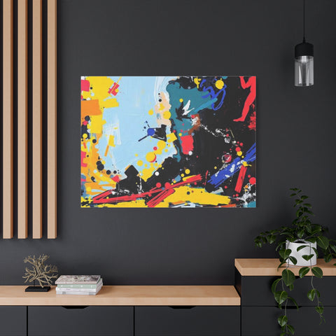 Abstract Color Splash Matte Canvas Print — Modern Stretched Wall Art