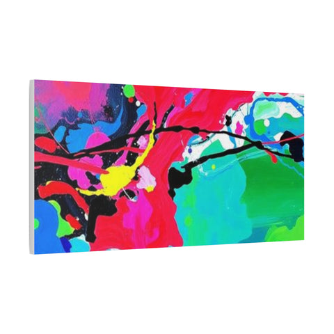 Abstract Neon Splash Matte Canvas Print — Vibrant Colorful Stretched Wall Art