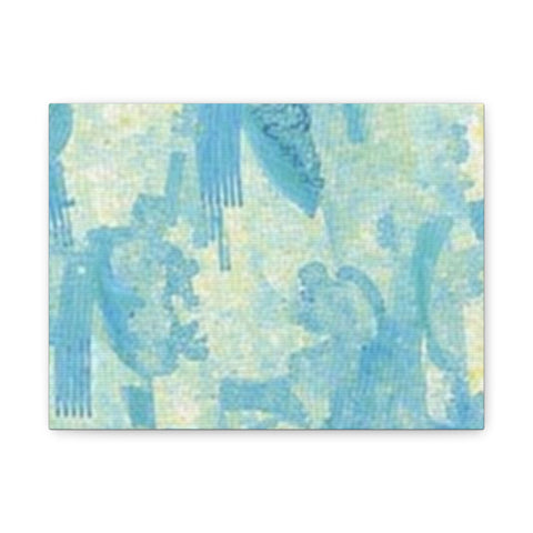 Abstract Aqua Brushstroke Canvas Print — Coastal Blue Wall Art