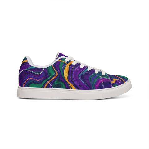 Low-Top Sneakers — Psychedelic Marble Swirl Leather