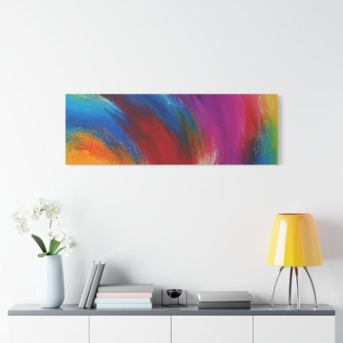 Abstract Rainbow Swirl Matte Canvas Print (Stretched)