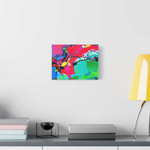 Abstract Neon Splash Matte Canvas Print — Vibrant Colorful Stretched Wall Art