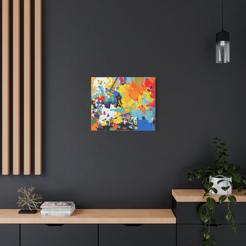 Abstract Splash Colorful Matte Canvas Wall Art – Vibrant Modern Stretched Print