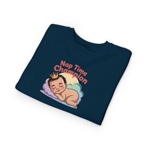 Nap Time Champion Toddler Sweatshirt — Cute Sleeping Baby Graphic