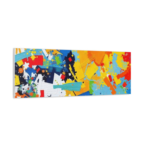 Abstract Splash Colorful Matte Canvas Wall Art – Vibrant Modern Stretched Print