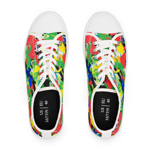 Women’s Low Top Sneakers — Colorful Paint Splat Design