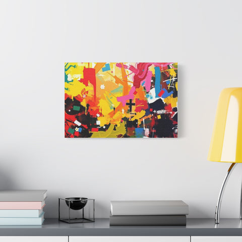 Abstract Color Splash Canvas Print - Vibrant Stretched Matte Wall Art