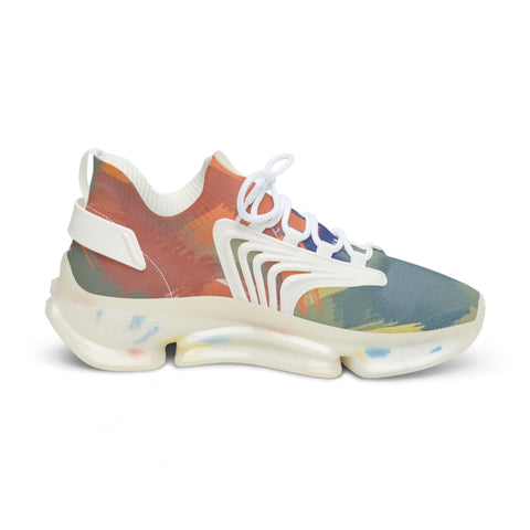 Men's Mesh Sneakers — Colorful Abstract Athletic Shoes