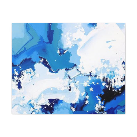 Abstract Blue Galaxy Canvas Print — Matte Stretched Wall Art