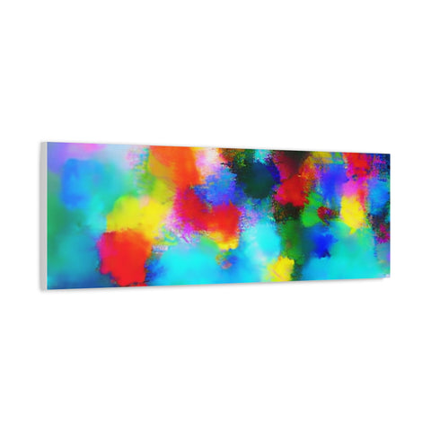 Abstract Rainbow Splash Matte Canvas Print