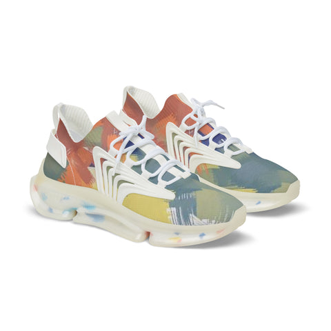 Men's Mesh Sneakers — Colorful Abstract Athletic Shoes